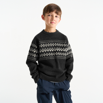 بلوفر بنقوش اسكندنافية أسود للأولاد